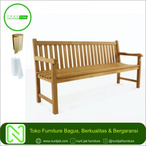 Bangku Taman Sandaran Jari-Jari Kayu Jati