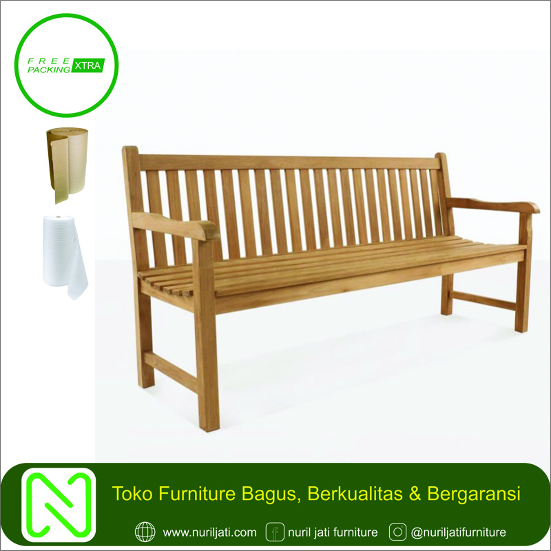 Jual Bangku Taman Sandaran Jari-Jari Kayu Jati