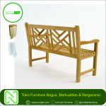 Bangku Taman Sandaran Silang 2 Sit Kayu Jati