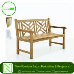 Bangku Taman Sandaran Silang 2 Sit Kayu Jati