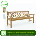 Bangku Taman Sandaran Silang 3 Sit Kayu Jati