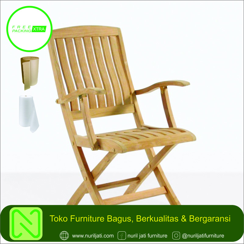 Jual Kursi Lipat Kayu Jati Tanganan Lengkung