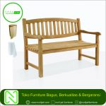 Kursi Taman Sandaran Jari Jari Oval Kayu Jati