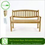 Kursi Taman Sandaran Jari Jari Oval Kayu Jati