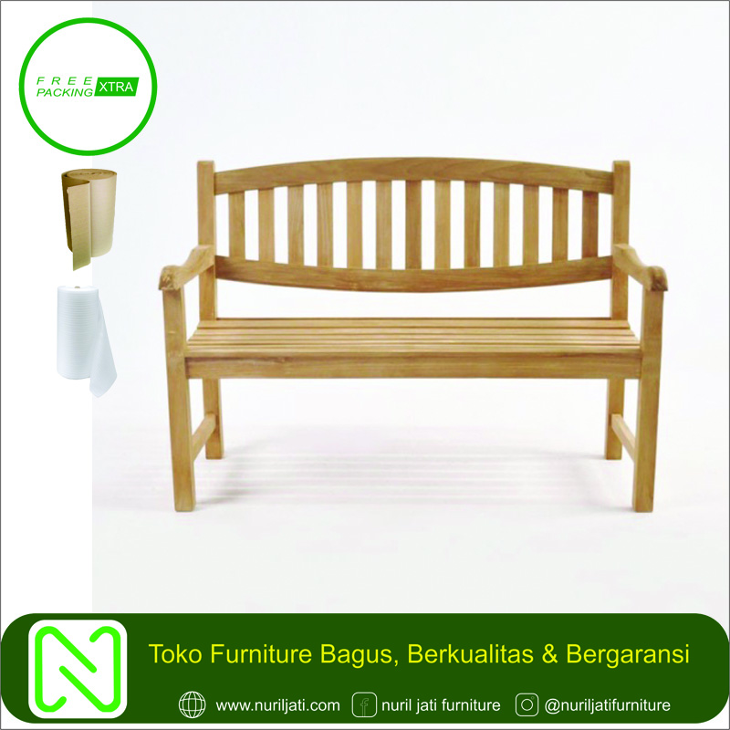 Jual Kursi Taman Sandaran Jari Jari Oval Kayu Jati