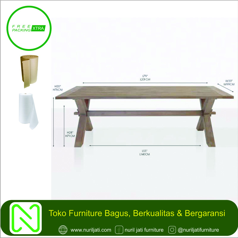 Jual Meja Cafe Garden Kayu Jati Modern