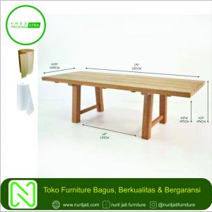 Meja Industial Blok Kayu Jati Murah