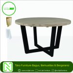 Meja Industrial Bundar Hitam Modern Mewah
