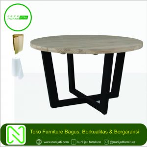 Jual Meja Industrial Bundar Hitam Modern Mewah 01