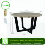 Meja Industrial Bundar Hitam Modern Mewah