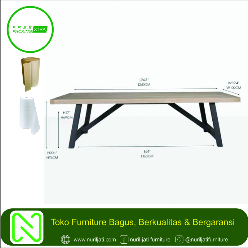 Jual Meja Makan Blok Industrial Kayu Jati