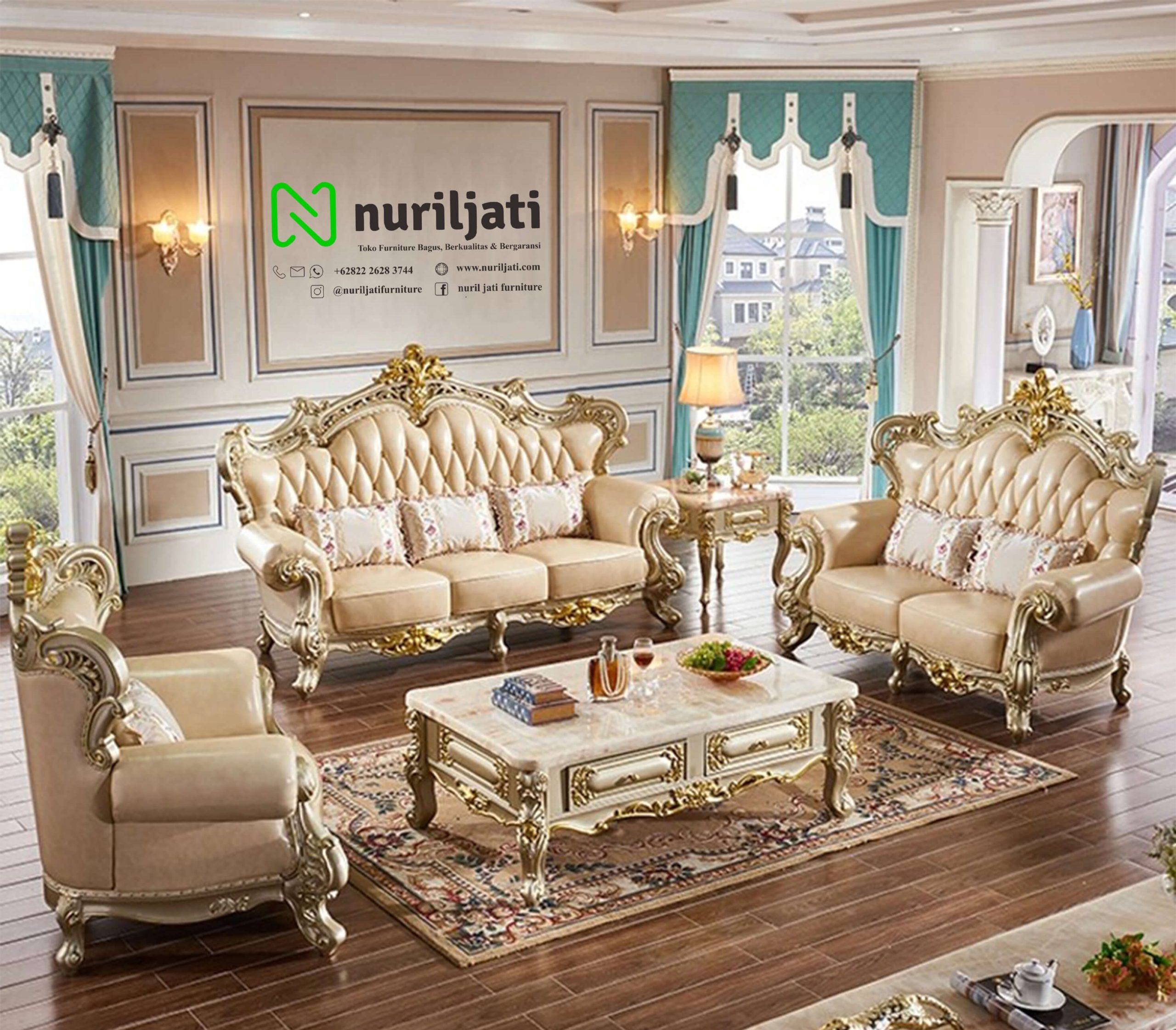 Sofa Tamu Ukir Bersponsor Mewah Jepara