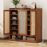 Almari Sepatu Rattan Kayu