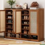 Almari Sepatu Rattan Kayu