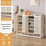 Almari Sepatu Rattan Warna Putih