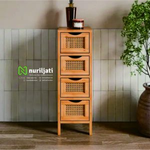 Kabinet Kamar Mandi Rattan Kayu