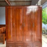 Almari Minimalis 4 Pintu Kayu Jati