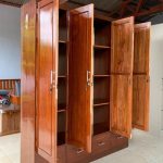 Almari Minimalis 4 Pintu Kayu Jati