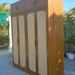 Almari Minimalis 4 Pintu Rotan Jati