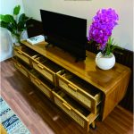 Buffet Rotan Jati Minimalis Natural