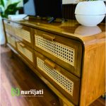 Buffet Rotan Jati Minimalis Natural