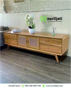 Buffet Rotan Natural Model Minimalis