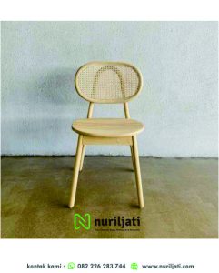 Kursi Kafe Rotan Bulat Natural
