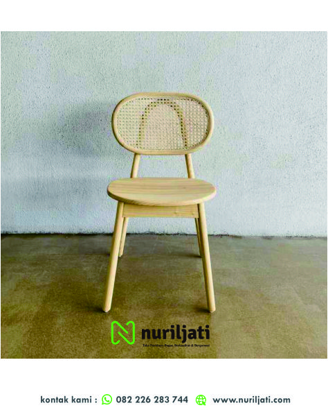 Kursi Kafe Rotan Bulat Natural