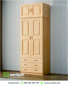 Lemari Pakaian Independen Kayu Natural
