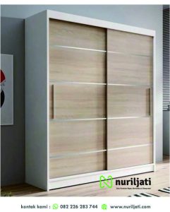 Lemari Panjang Putih Double Slider