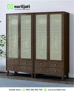 Lemari Rotan Kenari Natural Minimalis 001