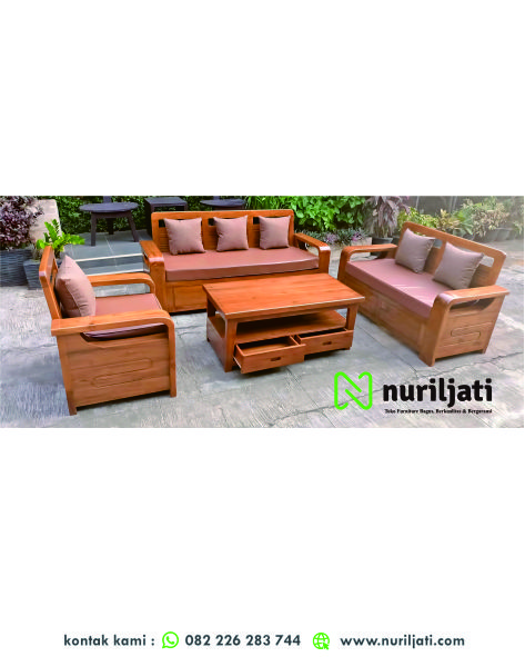 Set Sofa Tamu Modular Minimalis Jati