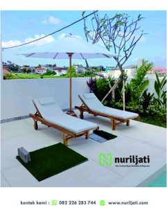 Sofa Santai Rotan Lounger Kayu Jati