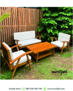 Sofa Tamu Modular Minimalis Kayu Jati