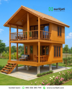 Rumah Minimalis Kayu Jati Dua Lantai