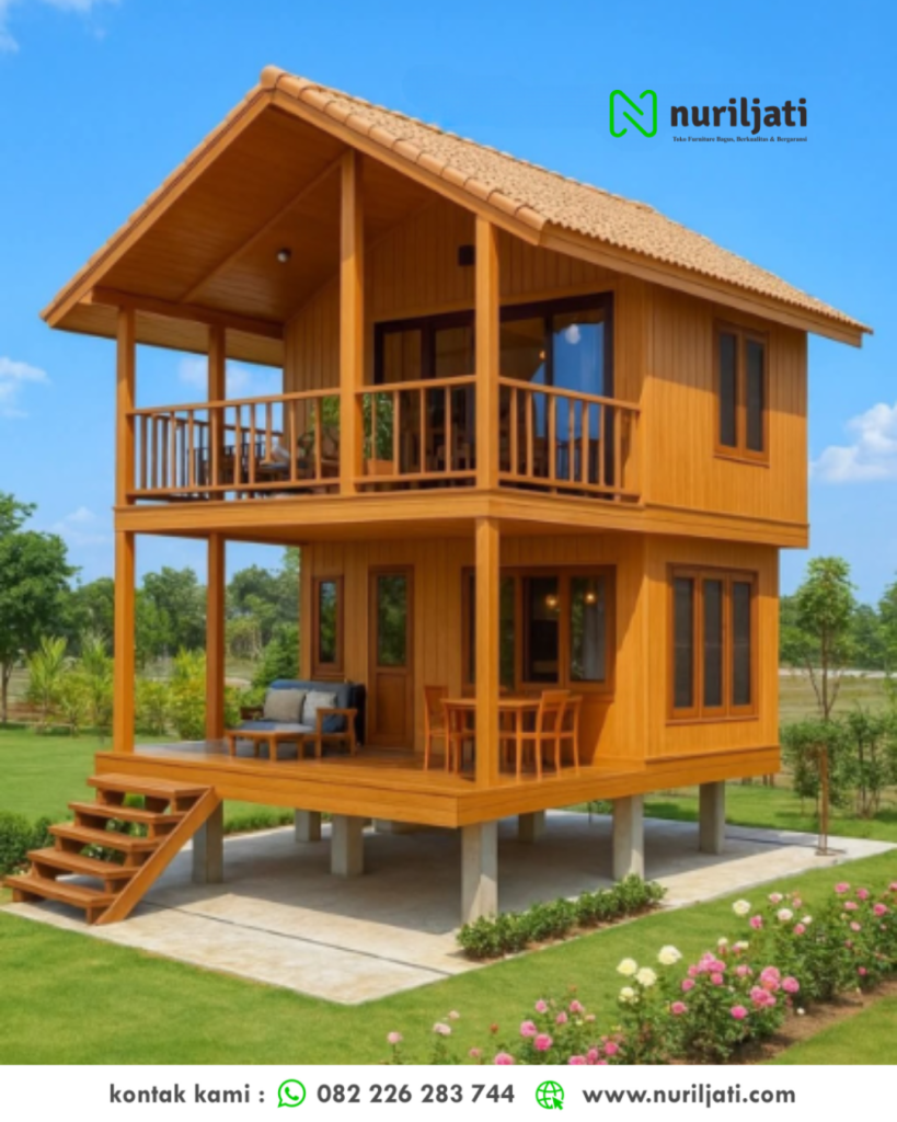 Rumah Minimalis Kayu Jati Dua Lantai