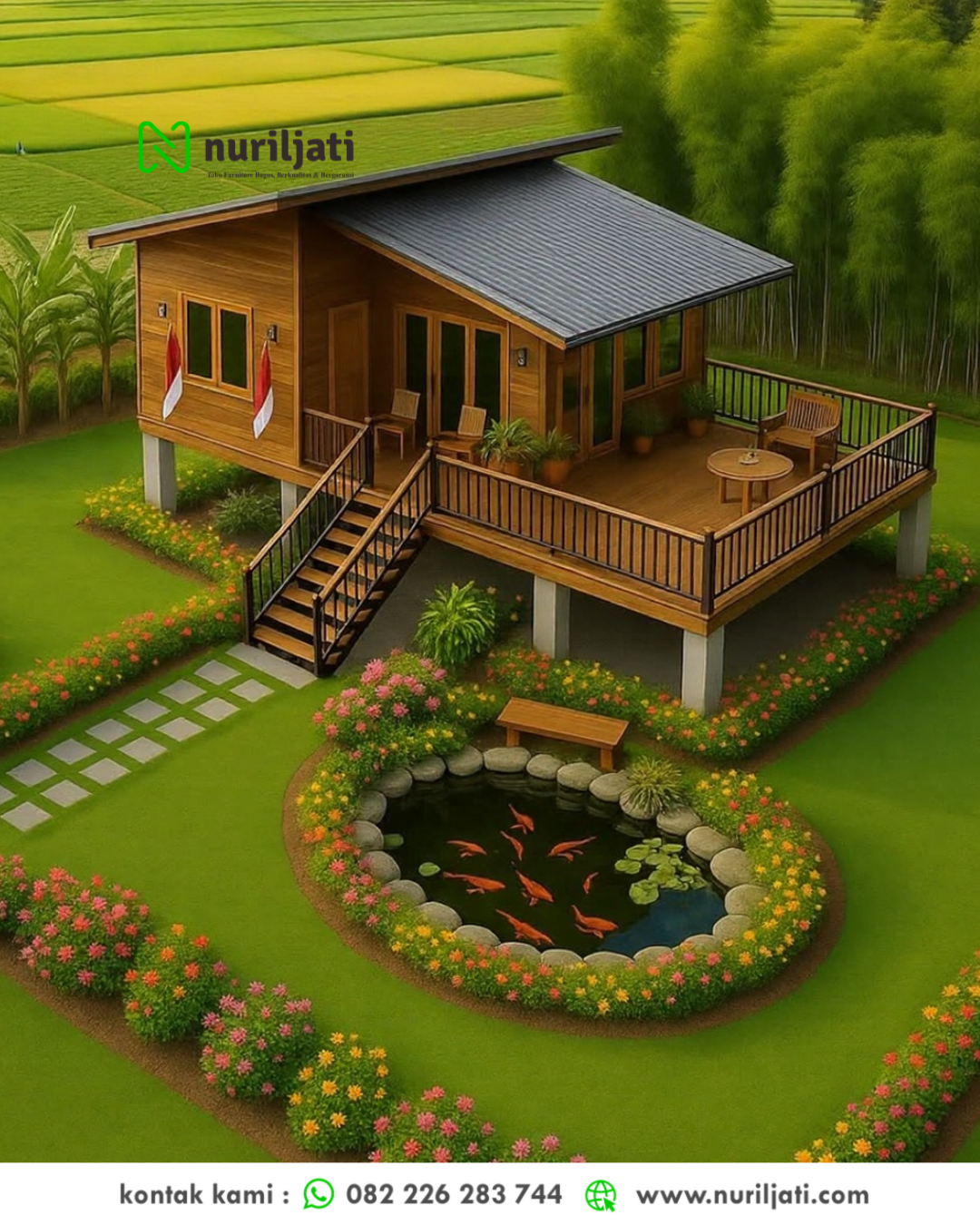 Rumah Jati Minimalis View Sawah Natural