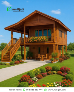 Rumah Kayu Jati Modern Tropis