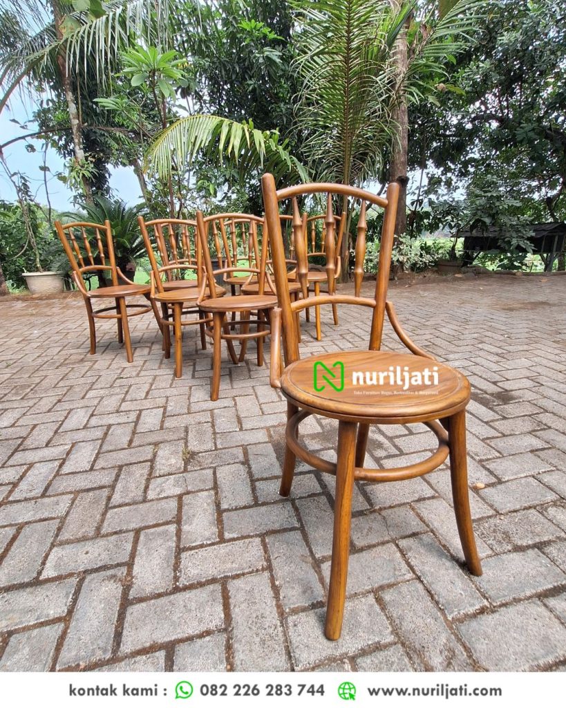 Kursi Makan Koboy Kayu Jati Solid Natural