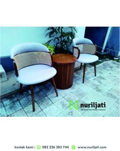 Kursi Teras Betawi Minimalis Sandaran Rotan