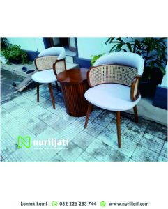 Kursi Teras Betawi Minimalis Sandaran Rotan