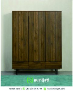 Lemari Panjang Pakaian Jati Modern Brown