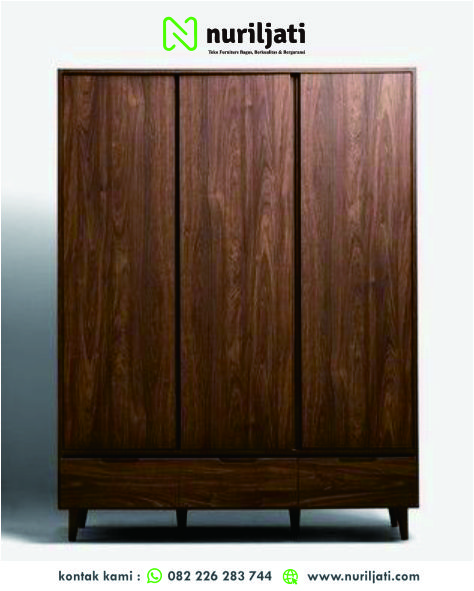 Lemari Panjang Pakaian Jati Modern Brown