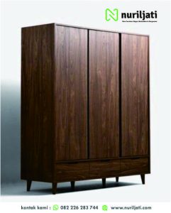 Lemari Panjang Pakaian Jati Modern Brown
