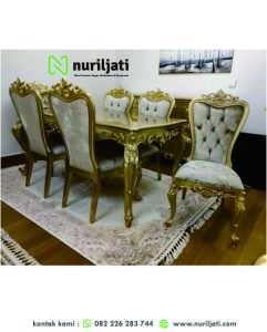 Meja Makan Mewah Ukiran Kayu Jati Terbaik