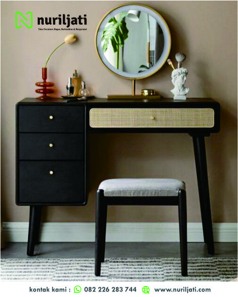 Meja Rias Gaya Klasik Berwarna Hitam