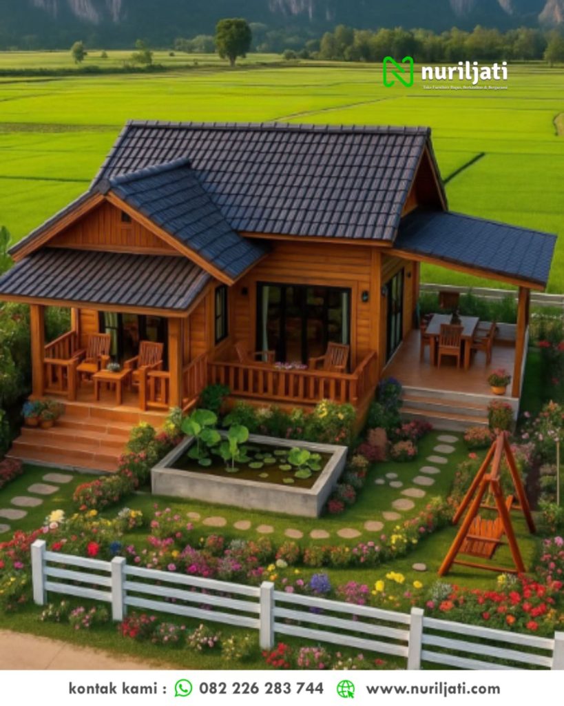 Rumah Kayu Jati Modern Minimalis Mewah