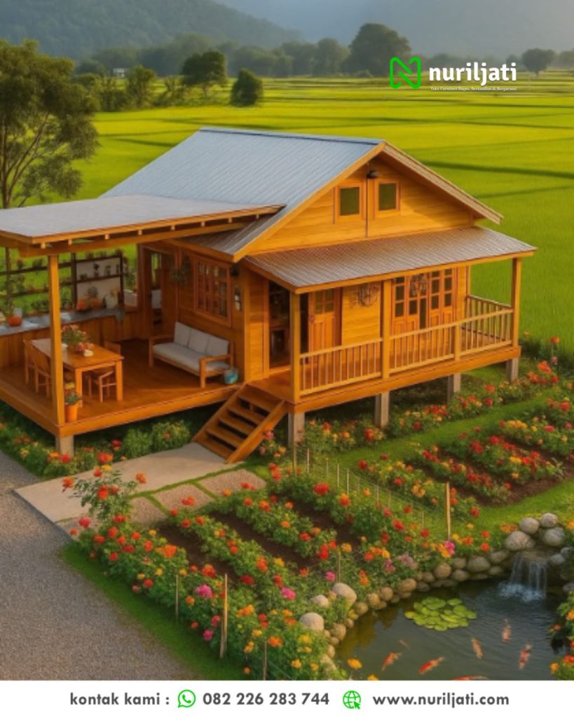 Rumah Kayu Jati Outdoor View Sawah