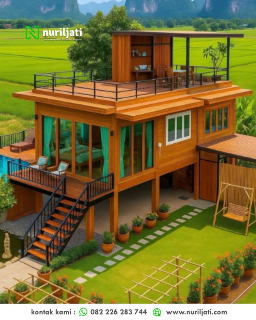 Rumah Panggung Jati Mewah Modern Minimalis