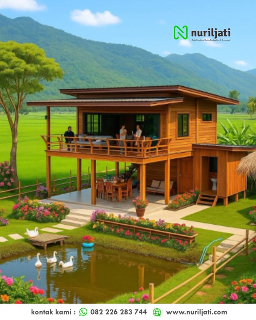 Rumah Panggung Kayu Jati Desain Modern